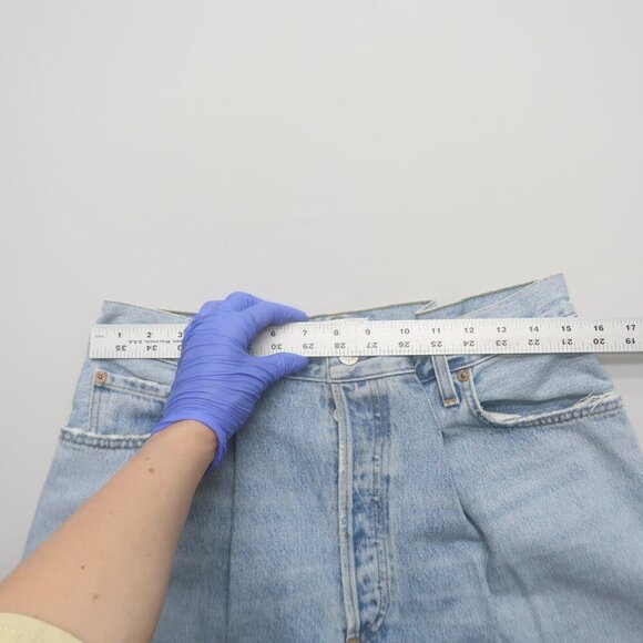 AGOLDE Dax Upside Pleated Waist Jeans In Sideline Wide Leg Size 27 - Picture 13 of 15